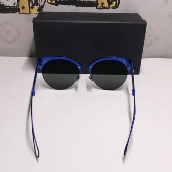 New Authentic CHRISTIAN DIOR Metal DioramaClub Sunglasses – Black & Blue